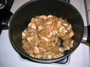 mushrooms onions and garlic
