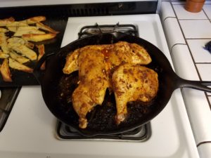 roasted chicken and potatoes